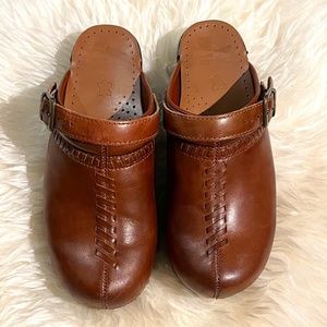 Dansko Tooled Leather Clogs